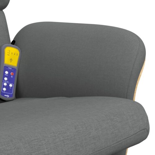 Massage Recliner Chair with Footstool Dark Grey Fabric - Image 8