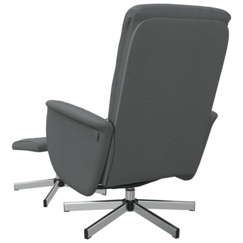 Massage Recliner Chair with Footstool Dark Grey Fabric - Image 5