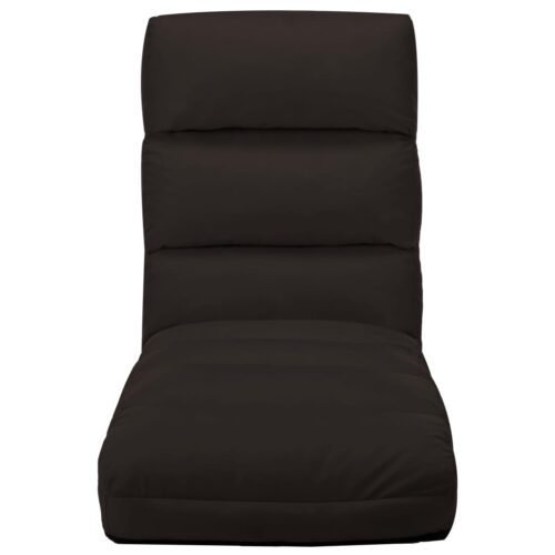 Folding Floor Chair Brown Faux Leather - Image 2