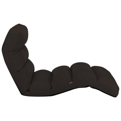 Folding Floor Chair Brown Faux Leather - Image 3