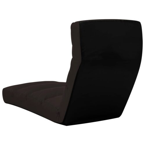 Folding Floor Chair Brown Faux Leather - Image 4