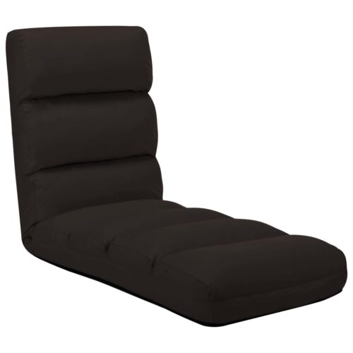 Folding Floor Chair Brown Faux Leather - Image 7