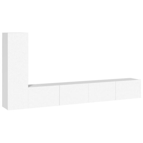3-Piece Set Wooden TV Cabinet Entertainment Unit Stand Storage Table Shelf White - Image 2