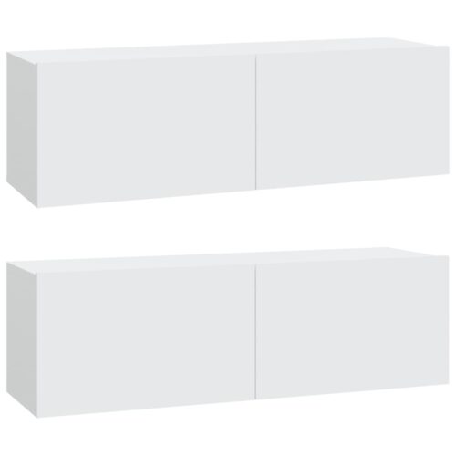 3-Piece Set Wooden TV Cabinet Entertainment Unit Stand Storage Table Shelf White - Image 5
