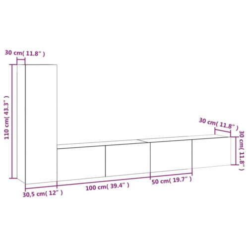 3-Piece Set Wooden TV Cabinet Entertainment Unit Stand Storage Table Shelf White - Image 10