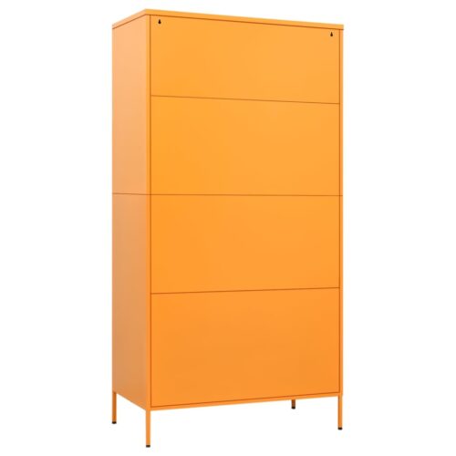 Wardrobe Mustard Yellow 90x50x180cm Steel - Image 5