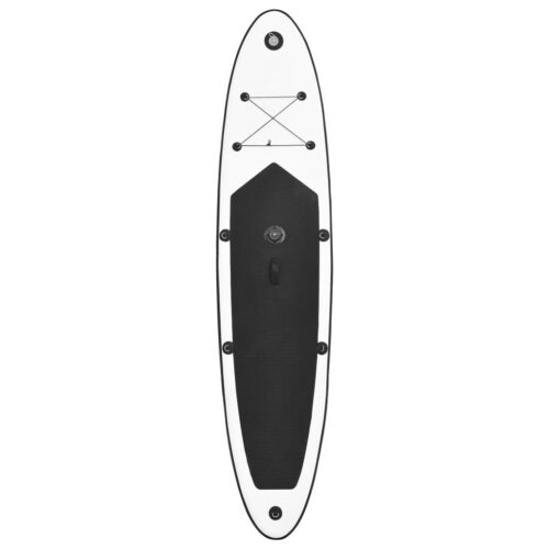 Inflatable Stand Up Paddleboard with Sail Set Paddle Board SUP Kayak Surfboard Black White - Image 6