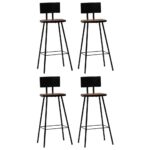 Bar Chairs 4pcs Solid Reclaimed Wood