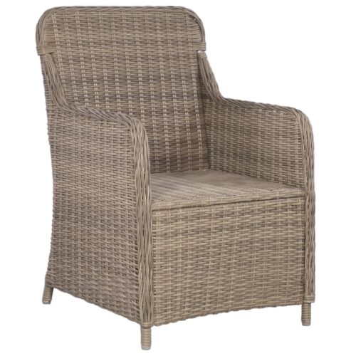 3-Piece Bistro Set with Cushions Poly Rattan Wicker Outdoor Patio Furniture Brown - Image 7