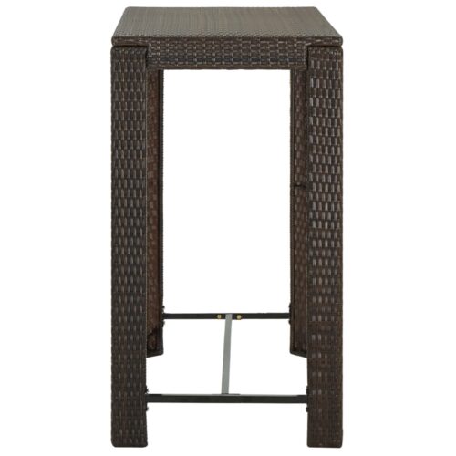 7-Piece Garden Bar Set with Cushions Poly Rattan Wicker Outdoor Patio Furniture Brown - Image 10