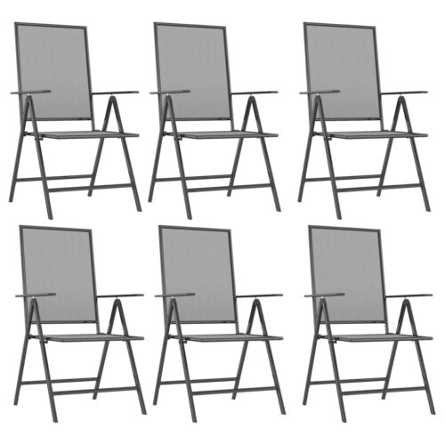 7-Piece Garden Dining Set Anthracite Steel Outdoor Patio Lounge Furniture - Image 4