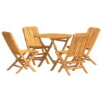 5-Piece Garden Dining Set Wood Timber Outdoor Patio Furniture Teak