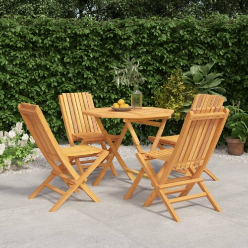 5-Piece Garden Dining Set Wood Timber Outdoor Patio Furniture Teak - Image 10
