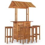 5-Piece Garden Bar Set Wood Timber Outdoor Patio Furniture Acacia