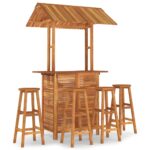 5-Piece Garden Bar Set Wood Timber Outdoor Patio Furniture Acacia
