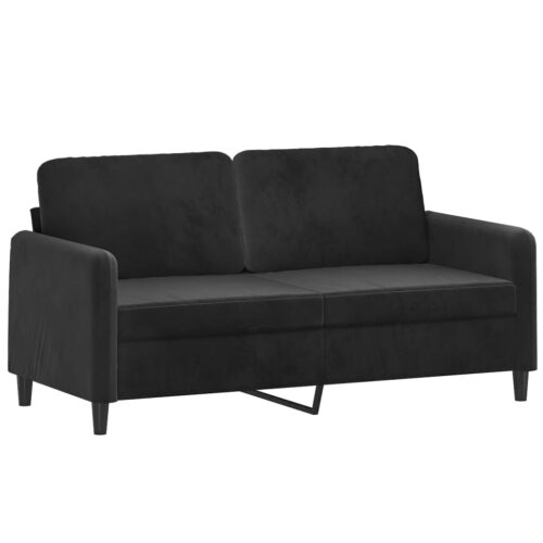 3-Piece Sofa Set Black Velvet - Image 4