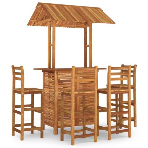 5-Piece Garden Bar Set Wood Timber Outdoor Patio Furniture Acacia