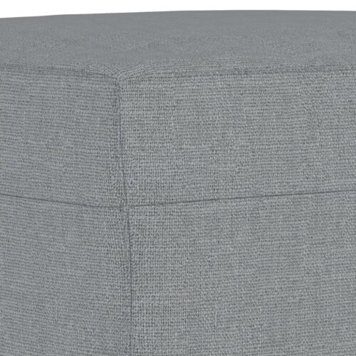 3pcs Sofa Set Ottoman Foot Stool Cushion 5-Seater Lounge Couch Futon Fabric Grey - Image 6