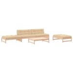 5-Piece Garden Lounge Set with Cushions Wood Timber Outdoor Patio Furniture