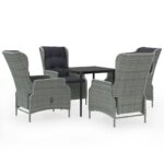 5-Piece Garden Dining Set Light Grey