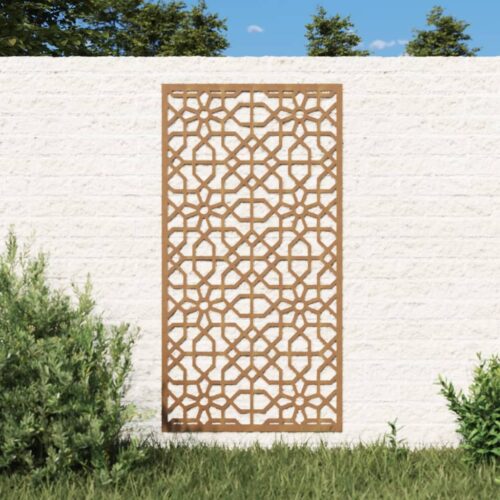 Garden Wall Decoration 105x55cm Corten Steel Moorish Design