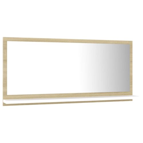 Bathroommirror White Sonoma Oak 80x10.5x37cm Engineered Wood - Image 3