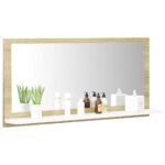 Bathroommirror White Sonoma Oak 80x10.5x37cm Engineered Wood
