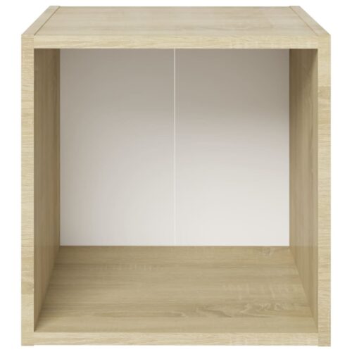 TV Cabinet White Sonoma Oak 37x35x37cm Engineered Wood - Image 3