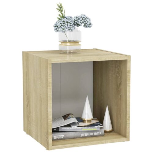 TV Cabinet White Sonoma Oak 37x35x37cm Engineered Wood - Image 5