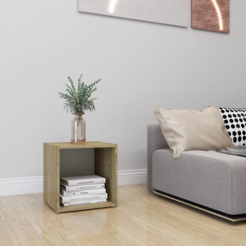 TV Cabinet White Sonoma Oak 37x35x37cm Engineered Wood - Image 6