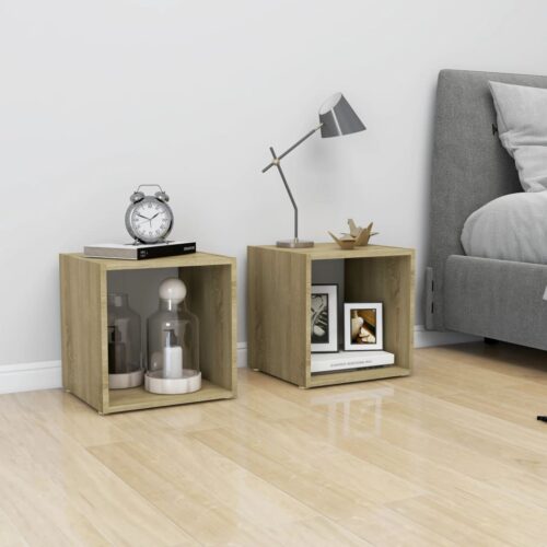 TV Cabinet White Sonoma Oak 37x35x37cm Engineered Wood - Image 8