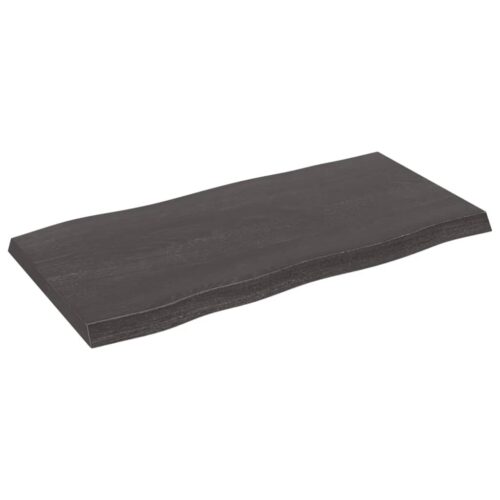Table Top Dark Brown 80x40x(2-4)cm Treated Solid Wood DIY Desk Panel Board - Image 2