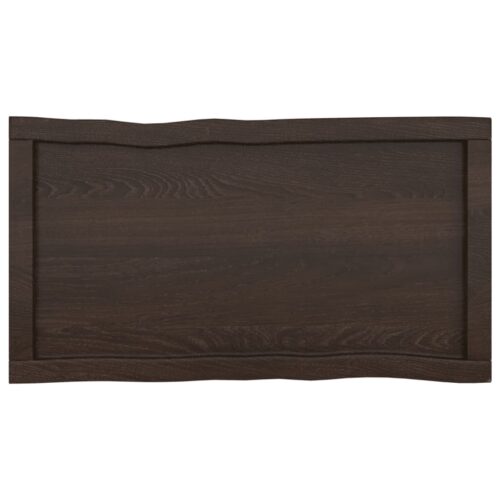 Table Top Dark Brown 80x40x(2-4)cm Treated Solid Wood DIY Desk Panel Board - Image 3