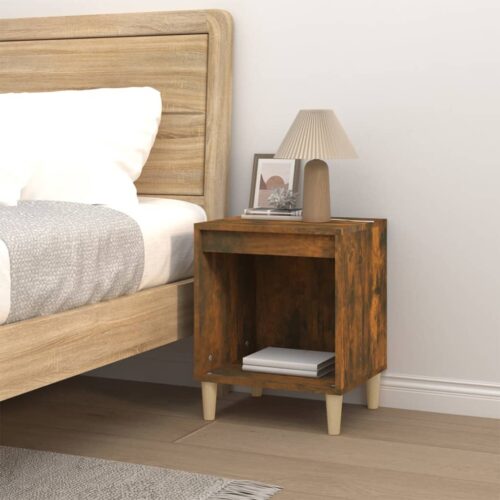 Bedside Cabinet Smoked Oak 40x35x50cm - Image 3