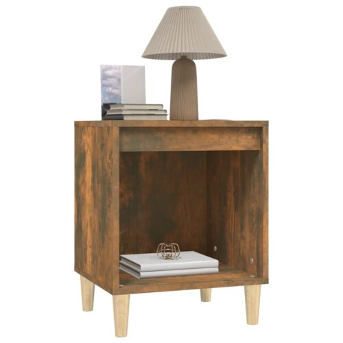 Bedside Cabinet Smoked Oak 40x35x50cm - Image 4