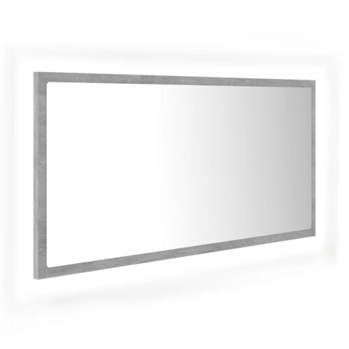 LED Bathroom Mirror Concrete Grey 90x8.5x37cm Acrylic - Image 2