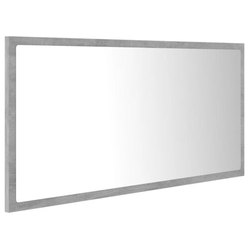 LED Bathroom Mirror Concrete Grey 90x8.5x37cm Acrylic - Image 4