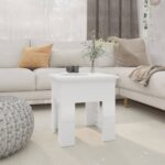 Coffee Table High Gloss White 40x40x42cm Engineered Wood