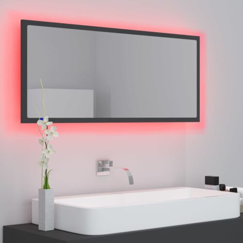 LED Bathroom Mirror Grey 100x8.5x37cm Acrylic - Image 5