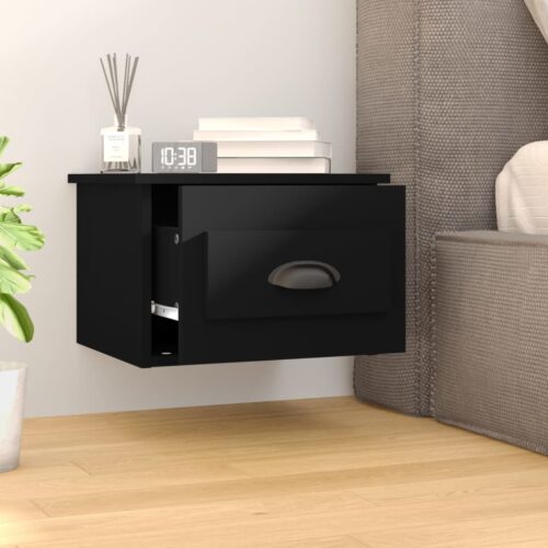 Wall-mounted Bedside Cabinet Black 41.5x36x28cm - Image 3