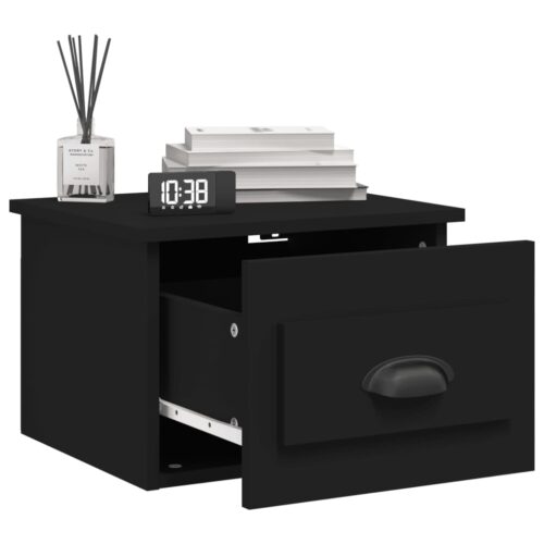Wall-mounted Bedside Cabinet Black 41.5x36x28cm - Image 4