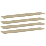 Bookshelf Boards 4pcs Sonoma Oak 100x20x1.5cm Engineered Wood