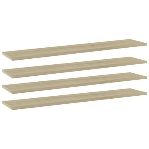 Bookshelf Boards 4pcs Sonoma Oak 100x20x1.5cm Engineered Wood