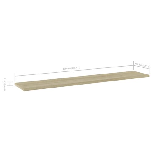Bookshelf Boards 4pcs Sonoma Oak 100x20x1.5cm Engineered Wood - Image 5