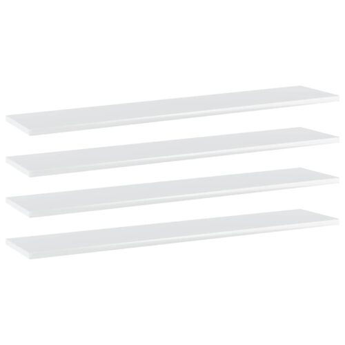 Bookshelf Boards 4pcs High Gloss White 100x20x1.5cm Engineered Wood