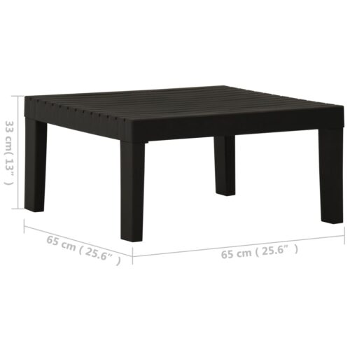 Garden Lounge Table Plastic Grey - Image 5