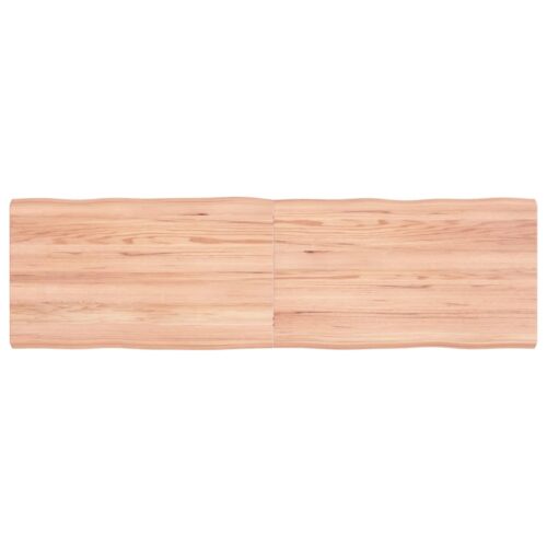 Table Top Light Brown 140x40x(2-4)cm Treated Solid Wood DIY Desk Panel Board