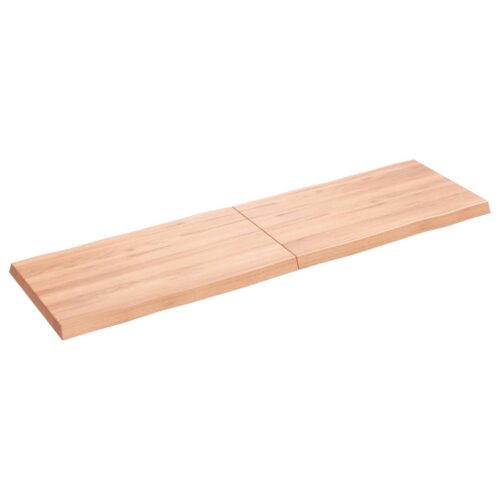 Table Top Light Brown 140x40x(2-4)cm Treated Solid Wood DIY Desk Panel Board - Image 2