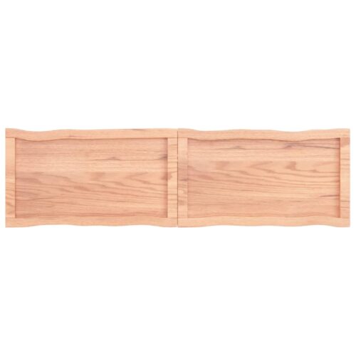 Table Top Light Brown 140x40x(2-4)cm Treated Solid Wood DIY Desk Panel Board - Image 3