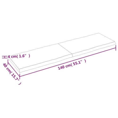 Table Top Light Brown 140x40x(2-4)cm Treated Solid Wood DIY Desk Panel Board - Image 8